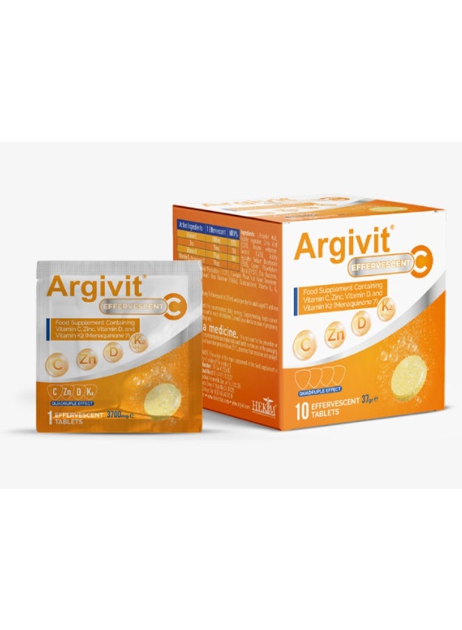 ارجيفيت أقراص أرجيفيت الفوارة مع فيتامين سي والزنك وفيتامين د وفيتامين ك2 - دعم كامل للمناعة وصحة يومية (10 أقراص) - Image 4